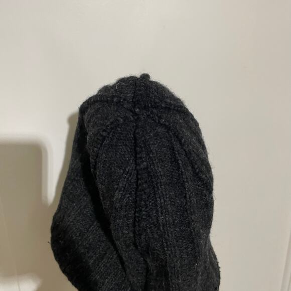 Polo Ralph Lauren Lambs Wool Charcoal Grey Gray Knit Beanie Red Polo Logo Unisex - Picture 7 of 8